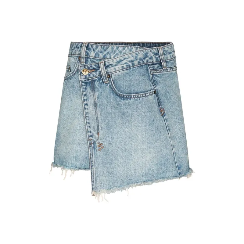 Ksubi Rap Asymmetric Denim Mini Skirt-0