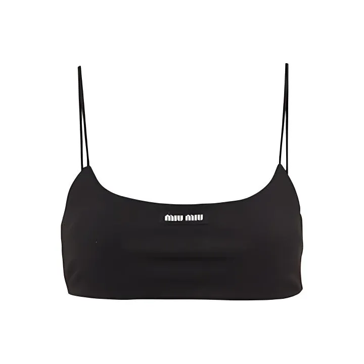 MIU MIU Logo patch Crop Top-0