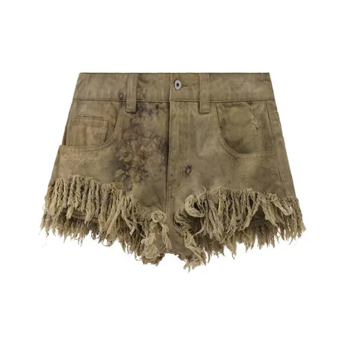 ANGEL CHEN Denim Shorts Women's Camel
