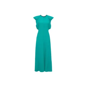 Victoria Beckham Folded Cap Sleeve Midi Dress