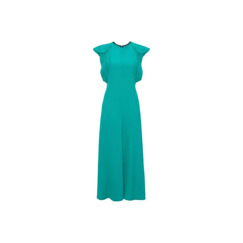 Victoria Beckham Folded Cap Sleeve Midi Dress-0