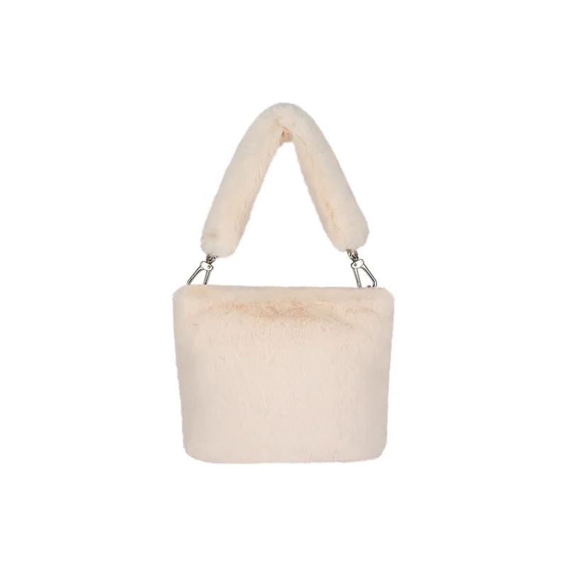 AJIDOU Fabric Cloud Bag, Handbag Medium Size Women's White-2