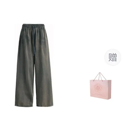 ZAZN Jeans Women's Mud Dyed Blue Shopping Bag Included