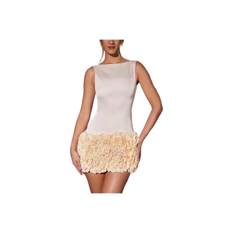 OH POLLY SS25 Florrie Sleeveless Dress Women's Ivory/Ivory-0