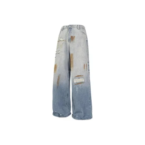 DanerWang Jeans Unisex Blue