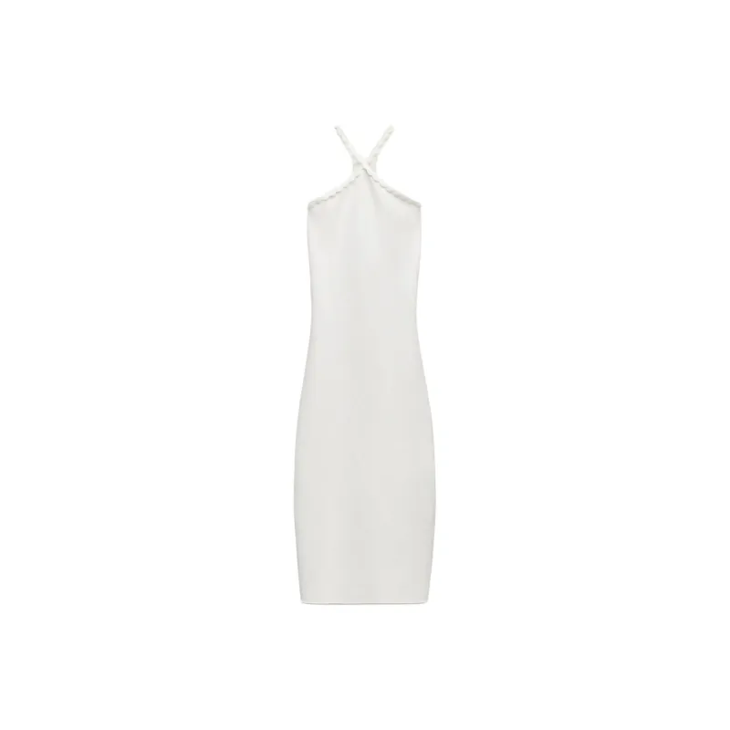 ZARA Slip Dresses Women's White-0