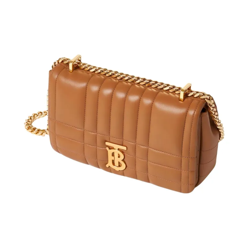 Burberry Quilted Leather Lola Bag Small Maple Brown-3