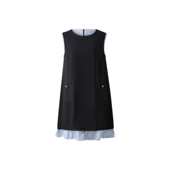 E.land Sleeveless Dress Women's Dark Navy Blue 03D/NAVY