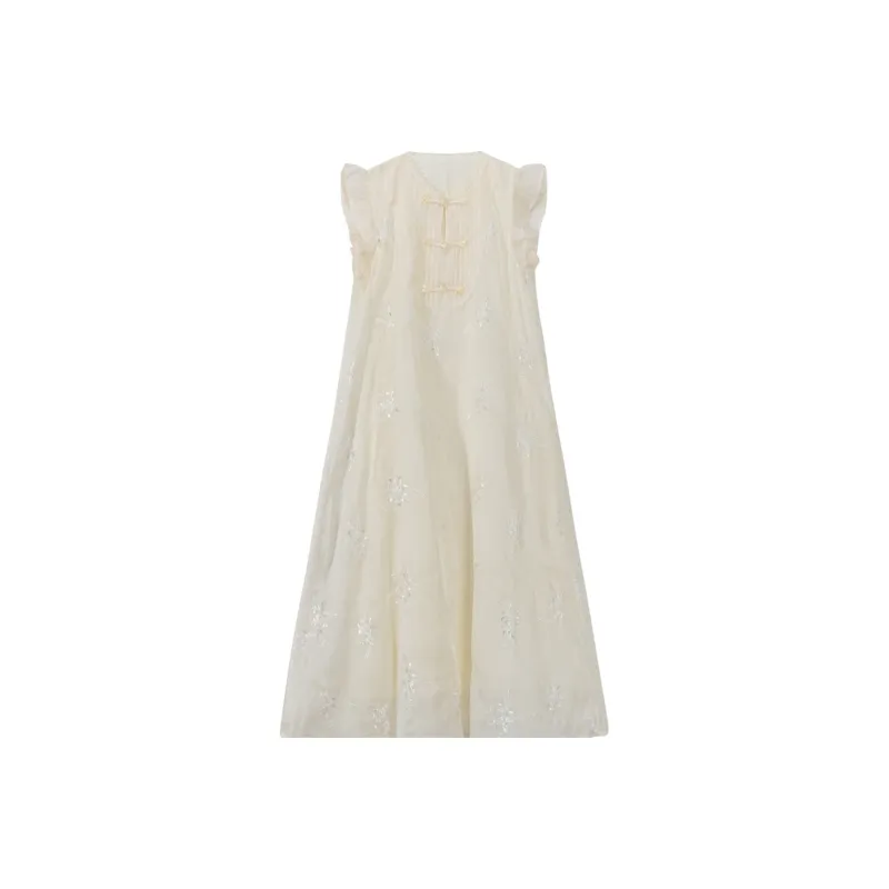 TEME Sleeveless Dress Women's Ecru-0