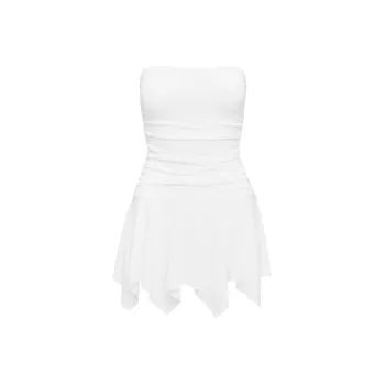 PRINCESS POLLY Minxie Strapless Playsuit Sleeveless Dress Women's WHITE/White