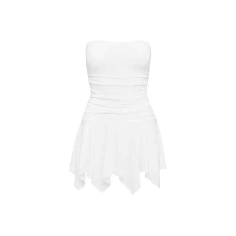 PRINCESS POLLY Minxie Strapless Playsuit Sleeveless Dress Women's WHITE/White-0
