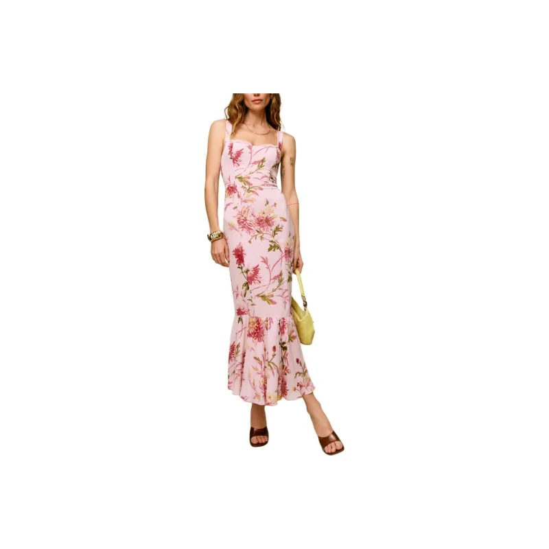 REFORMATION Irisa Dress Slip Dress Women's Chrysanthemum Pink-0