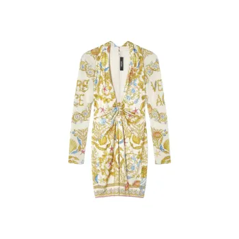 VERSACE Safety Pin Underwater Barocco Mini Dress