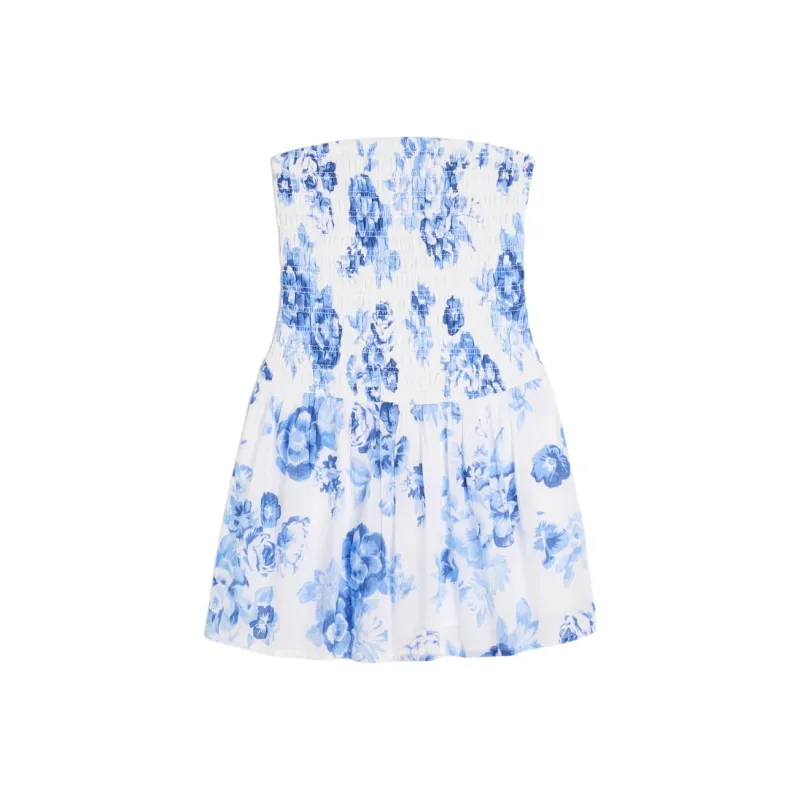 Hollister Sleeveless Dress Women's Blue All Over Print-0