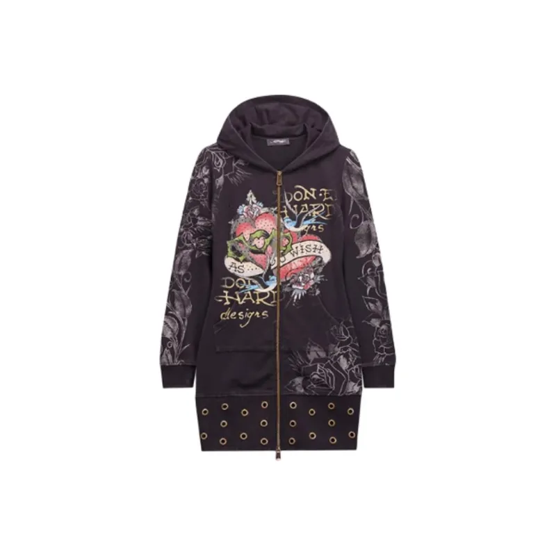 Ed Hardy Long Sleeved Dresses Women's Black-0