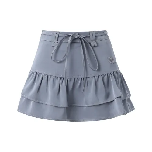 TURNTHETABLES Casual Short Skirts Women's Gray Blue