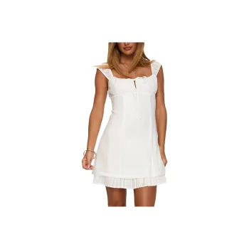 PRINCESS POLLY ETERNALLY YOURS MINI DRESS Slip Dresses Women's White/White
