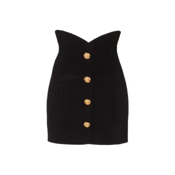 BALMAIN Buttoned Tulip Miniskirt