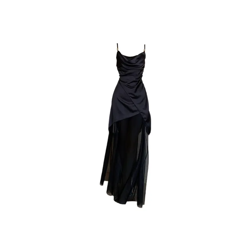 Mu Xiao Xin Slip Dresses Women's Black-0