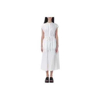 WOOLRICH Button Detailed Drawstring Waist Ruched Dress