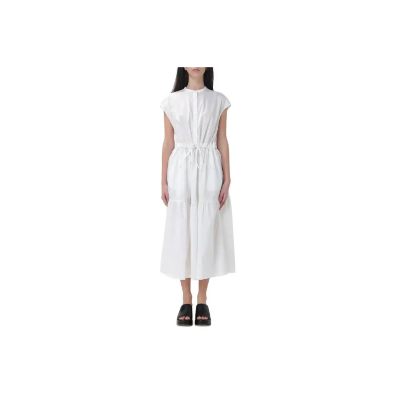 WOOLRICH Button Detailed Drawstring Waist Ruched Dress-0