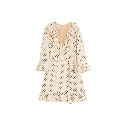 Valentino SS25 Long Sleeved Dress Women's Light Beige