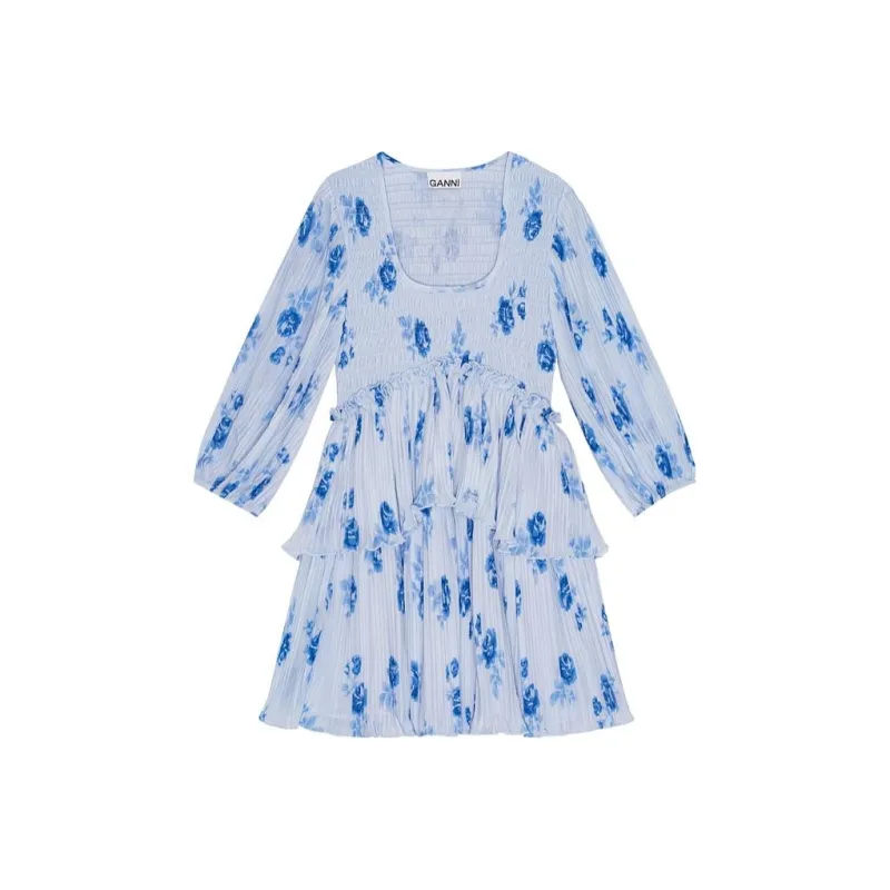 GANNI Allover Floral Printed Mini Dress-0