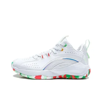 QIAODAN Anti Slip Wear Resistant Low Top Basketball Shoes Men's White
