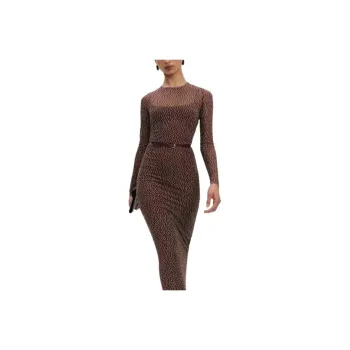 REFORMATION Long Sleeved Dress Women's Chocolate Dot