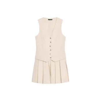 ZARA Sleeveless Dress Women's Light Beige