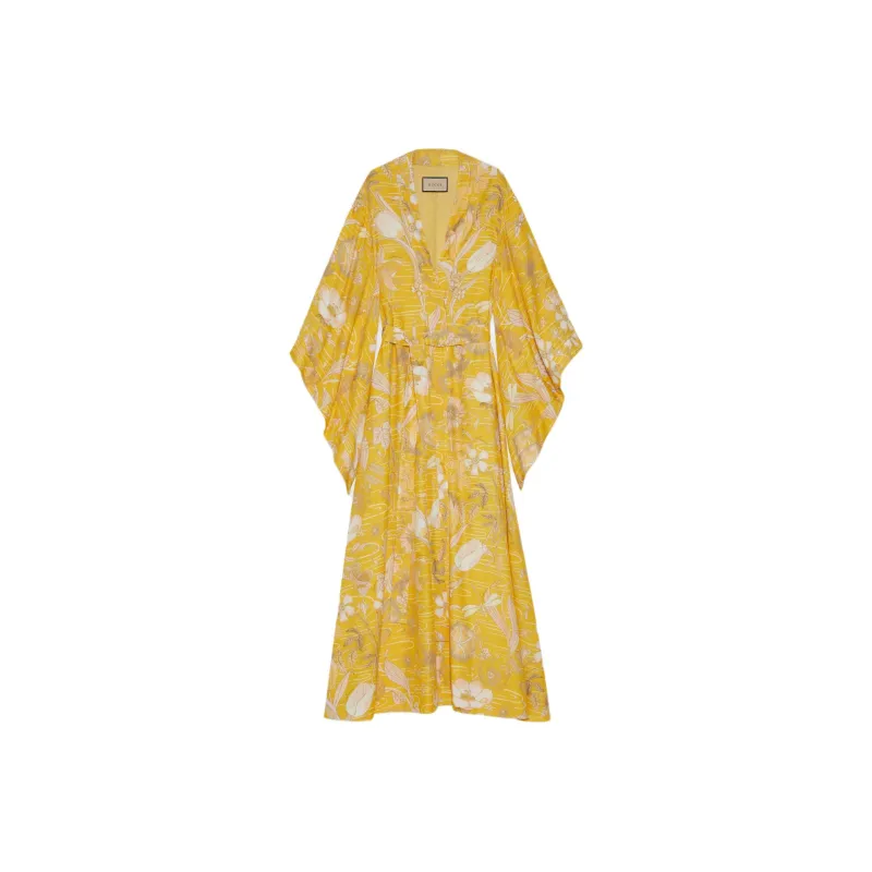 GUCCI Long-Sleeved Dresses Women's Yellow-0