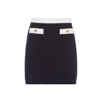 MIU MIU FW22 Casual Long Skirts Women's Navy Blue