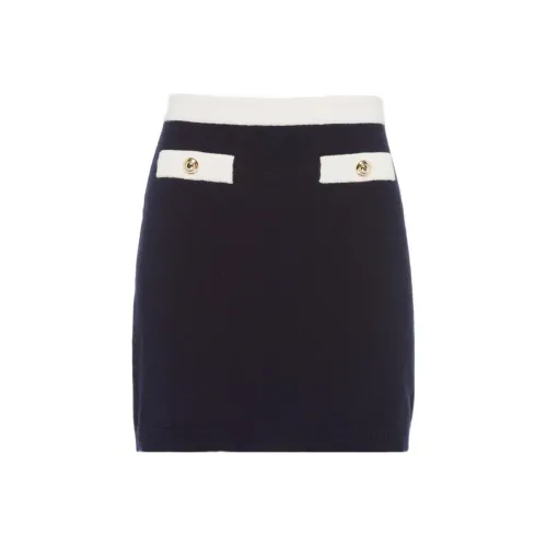 MIU MIU FW22 Casual Long Skirts Women's Navy Blue