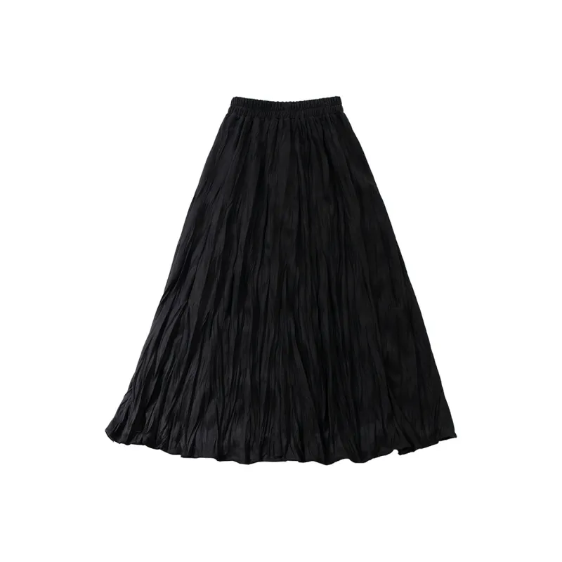 SOON FLOWER Casual Long Skirts Women's Black-0