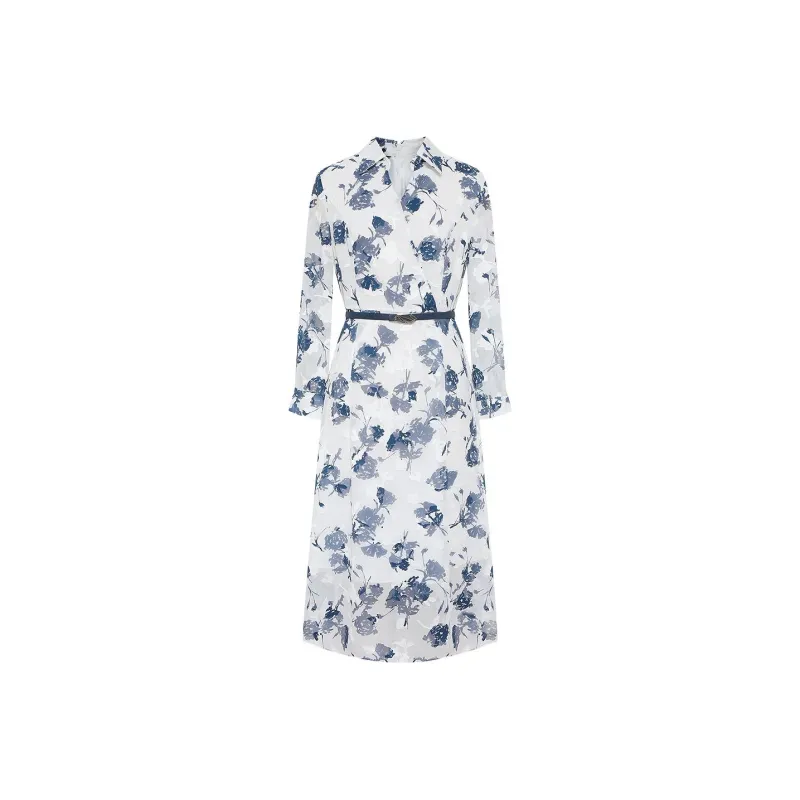 BBLLUUEE Long Sleeved Dress Women's Ink Blue-0