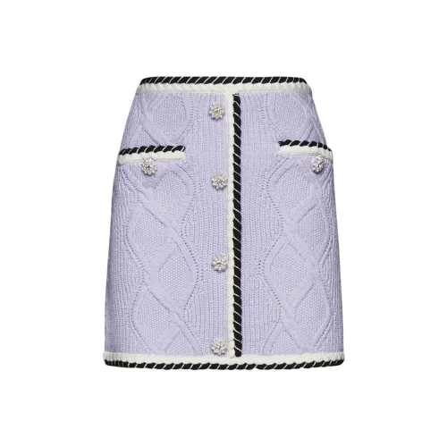 Self portrait Casual Short Skirts Women's Purple