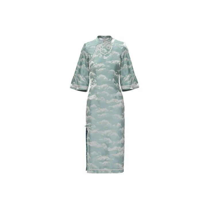JINYE ORIENTAL Cheongsam Women's Turquoise-0