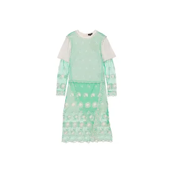 Burberry Long Sleeved Dresses Women's Green