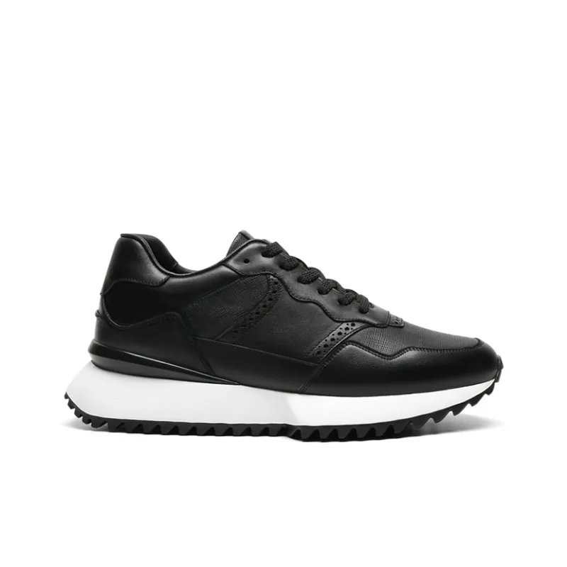 He Jinchang Anti Slip Wear Resistant Low Top Casual Shoes Men's Black-2