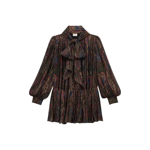 SAINT LAURENT Long Sleeved Dresses Women's Black
