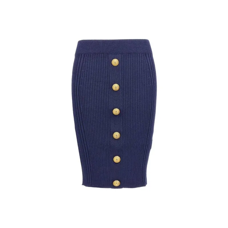 BALMAIN Ribbed Pencil Skirt-0