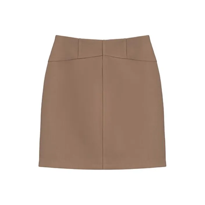 ETSE Casual Short Skirts Women's Brown-0