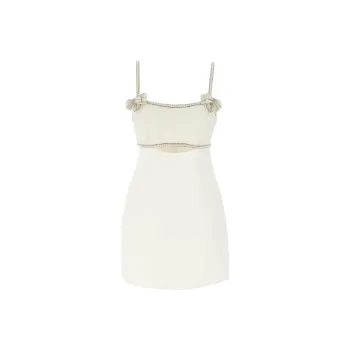 Self portrait Crepe Embellished Bow Mini Dress