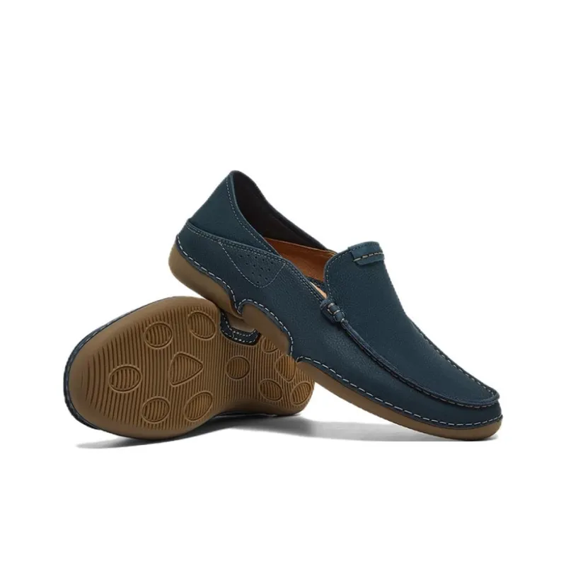 BATA Men's Casual Shoes Men Low Top Dark Blue, Yellow Brown-3