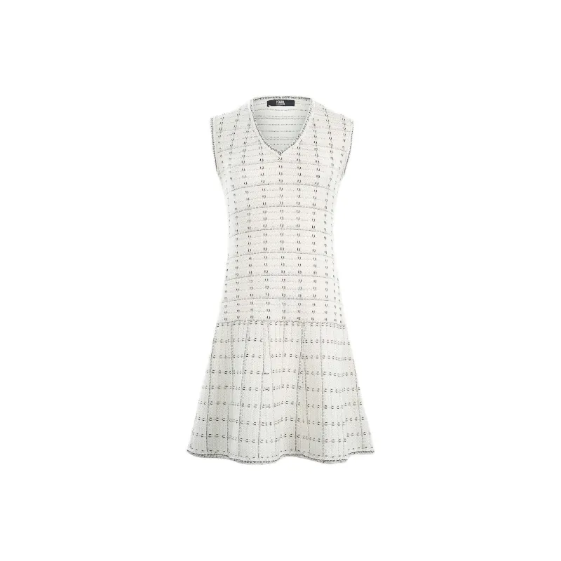 KARL LAGERFELD FW24 Sleeveless Dress Women's White-0