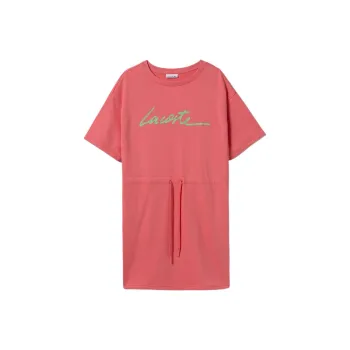 LACOSTE Short Sleeved Dress Women's Pink
