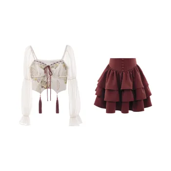 Blovelan Skirt Set Women's Caramel Brown