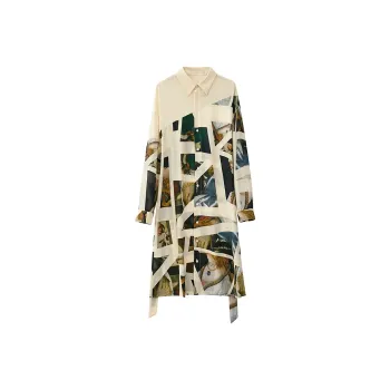 AMII Long Sleeved Dress Women's Beige Apricot