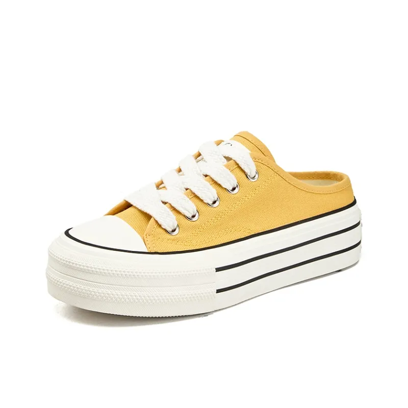 La Chapelle Rubber Sole Slip Resistant Closed Toe Slippers Women's Yellow-0
