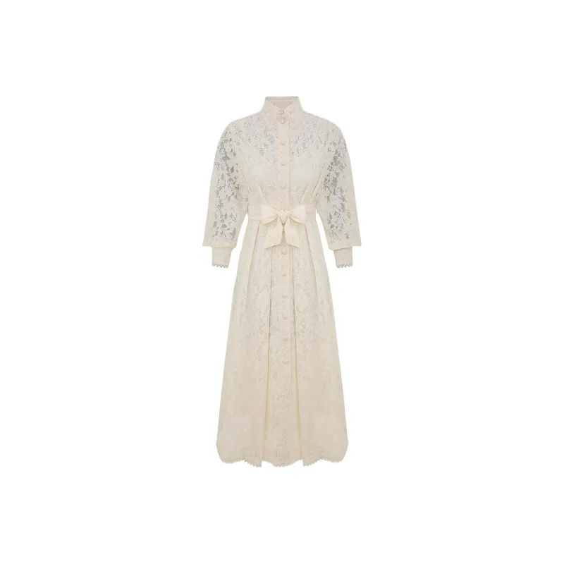Zimmermann SS25 Long Sleeved Dress Women's Cream-0